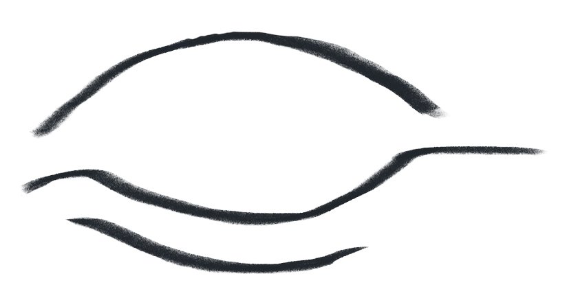 Stylised closed eye